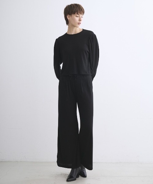 three dots(スリードッツ)の「ブラッシュドセーター ワイドパンツ(その他パンツ・レディース・グレー系その他/ブラック/ブラウン系その他/ネイビー・MEDIUM/SMALL)」の11枚目の写真
