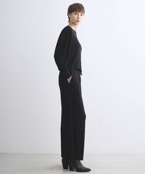 three dots(スリードッツ)の「ブラッシュドセーター ワイドパンツ(その他パンツ・レディース・グレー系その他/ブラック/ブラウン系その他/ネイビー・MEDIUM/SMALL)」の12枚目の写真