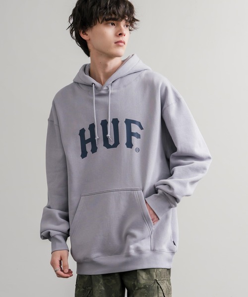 HUF（ハフ）の「HUF ハフ ARCH P/O HOODIE オーバーサイズアーチロゴプリント裏起毛プルオーバーパーカー（パーカー・メンズ・ブラウン/ブラック/ライラック・M/L/XL）」の12枚目の写真