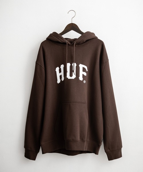 HUF（ハフ）の「HUF ハフ ARCH P/O HOODIE オーバーサイズアーチロゴプリント裏起毛プルオーバーパーカー（パーカー・メンズ・ブラウン/ブラック/ライラック・M/L/XL）」の16枚目の写真