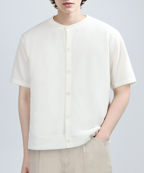 VERYVAIN(ベリベーン)の「GAFF TEX ROUND HALF CARDIGAN (CREAM)(カーディガン/ボレロ・メンズ・その他・LARGE/MEDIUM)」の1枚目の写真