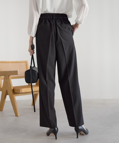RIRIYANO(リリヤーノ)の「<洗える>単品ストレッチシャンブレーストレートパンツ(スーツパンツ・レディース・チャコールグレー/ブラック・11号/9号/13号/7号/19号/17号/15号)」の7枚目の写真