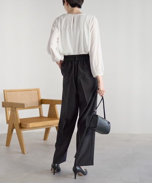 RIRIYANO(リリヤーノ)の「<洗える>単品ストレッチシャンブレーストレートパンツ(スーツパンツ・レディース・チャコールグレー/ブラック・11号/9号/13号/7号/19号/17号/15号)」の12枚目の写真