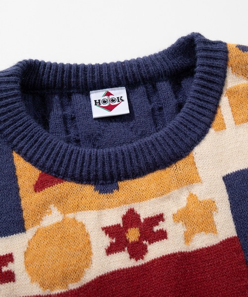 HOOK(フック)の「HOOK -original- 厚手パッチワーククリスマスニットプルオーバー (AW)(ニット/セーター・メンズ・ブルー・LARGE/MEDIUM/SMALL/X-LARGE)」の16枚目の写真