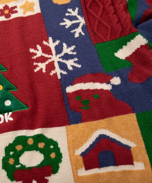 HOOK(フック)の「HOOK -original- 厚手パッチワーククリスマスニットプルオーバー (AW)(ニット/セーター・メンズ・ブルー・LARGE/MEDIUM/SMALL/X-LARGE)」の12枚目の写真