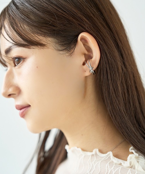 mil(ミル)の「ノットデザイン 2way イヤーカフ×リング【585156】(リング・レディース・ゴールド/シルバー・FREE)」の1枚目の写真