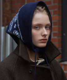 ANDNEEDS（アンドニーズ）の「Snow knit kerchief (navy)（バンダナ/スカーフ）」