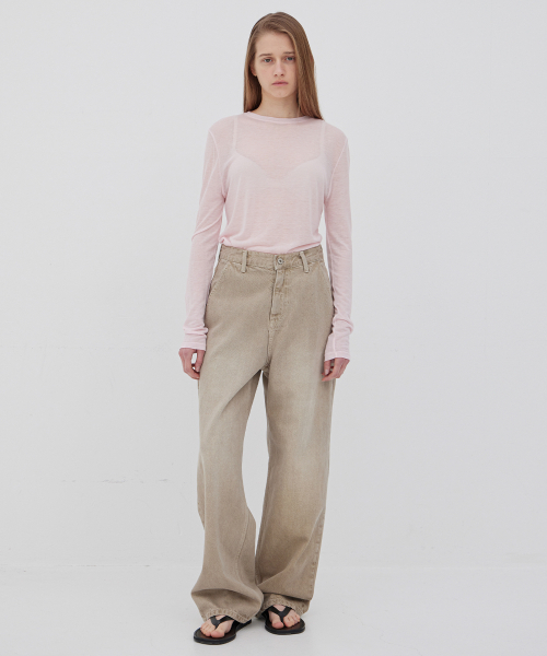 LEVAR(レバー)の「Relaxed Carpenter Denim - Sand Beige(デニムパンツ・レディース・その他・SMALL/MEDIUM/LARGE)」の4枚目の写真