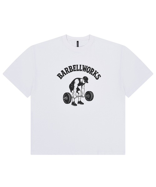 BARBELLWORKS(バーベルワークス)の「デッドリフトオーバーサイズ(Tシャツ/カットソー・メンズ・ホワイト/ブラック/グレー/チャコール・LARGE/X-LARGE)」の2枚目の写真