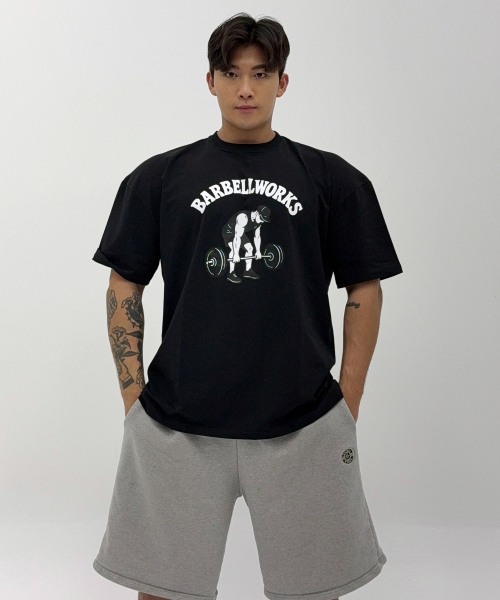 BARBELLWORKS(バーベルワークス)の「デッドリフトオーバーサイズ(Tシャツ/カットソー・メンズ・ホワイト/ブラック/グレー/チャコール・LARGE/X-LARGE)」の5枚目の写真