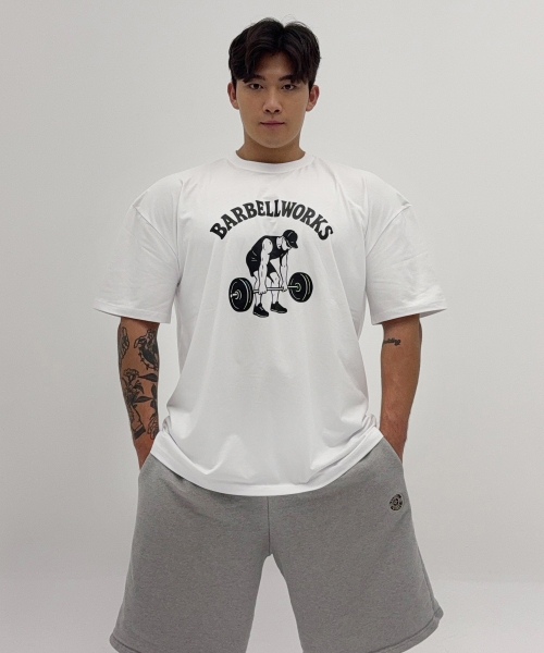 BARBELLWORKS(バーベルワークス)の「デッドリフトオーバーサイズ(Tシャツ/カットソー・メンズ・ホワイト/ブラック/グレー/チャコール・LARGE/X-LARGE)」の6枚目の写真
