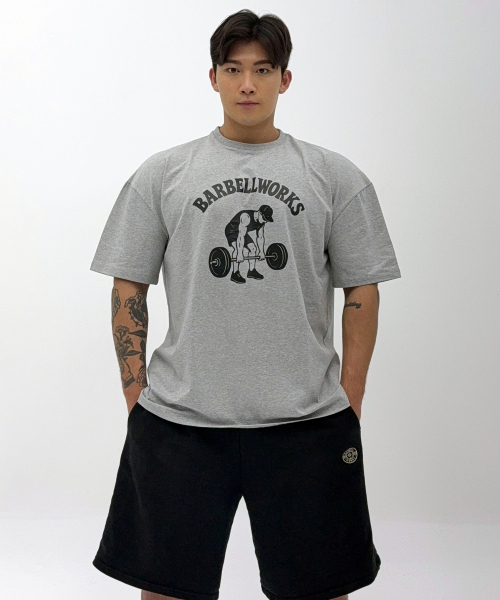 BARBELLWORKS(バーベルワークス)の「デッドリフトオーバーサイズ(Tシャツ/カットソー・メンズ・ホワイト/ブラック/グレー/チャコール・LARGE/X-LARGE)」の7枚目の写真