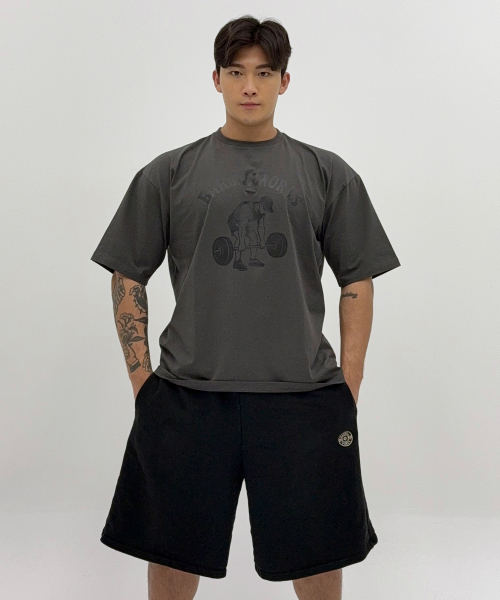 BARBELLWORKS(バーベルワークス)の「デッドリフトオーバーサイズ(Tシャツ/カットソー・メンズ・ホワイト/ブラック/グレー/チャコール・LARGE/X-LARGE)」の8枚目の写真
