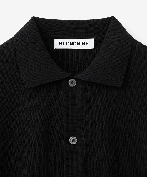 BLOND9(ブロンドナイン)の「コットンカラ半袖ニットカーディガン_ブラック(カーディガン/ボレロ・メンズ・ブラック・LARGE/MEDIUM/SMALL/X-LARGE/XX-LARGE)」の3枚目の写真