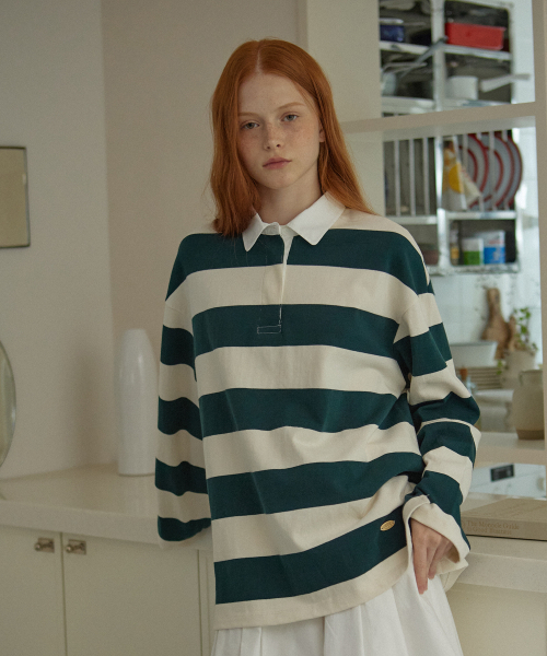 YUPPE(ヨッペ)の「LONG STRIPE T-SHIRT_GREEN(ポロシャツ・レディース・その他・FREE)」の3枚目の写真