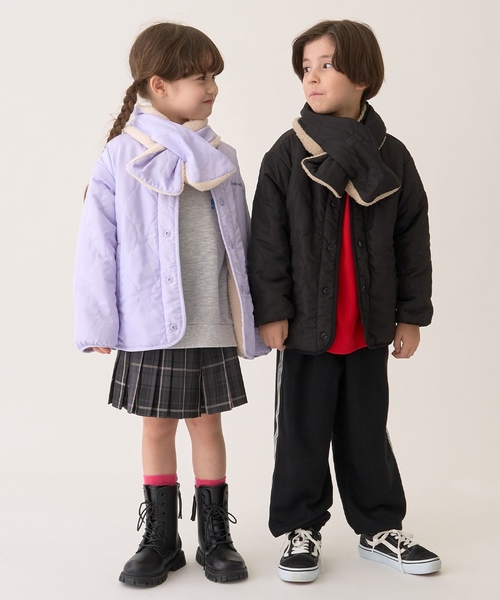 minimal（ミニマル）の「キルトリバーシブルブルゾン（ブルゾン・キッズ・ブラック/ラベンダー・120cm/140cm/130cm/90cm/100cm/110cm）」の4枚目の写真