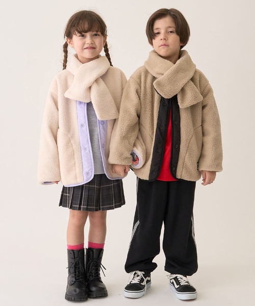 minimal（ミニマル）の「キルトリバーシブルブルゾン（ブルゾン・キッズ・ブラック/ラベンダー・120cm/140cm/130cm/90cm/100cm/110cm）」の3枚目の写真