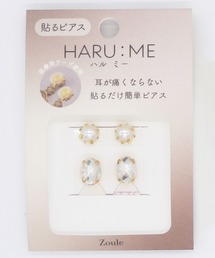 Zoule ゾーラ：HARU:ME  ハルミーシリーズ　Haru-3　パール　ストーン　イヤリング(貼るピアス)