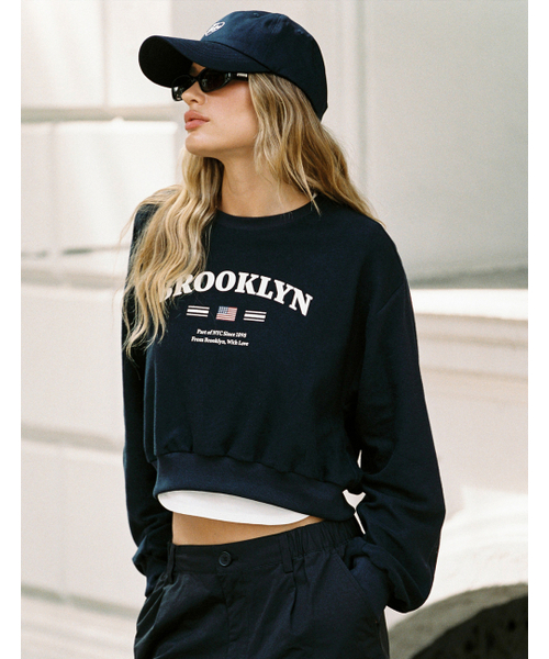 CITY CROP SWEATSHIRT_NAVY 【公式通販】