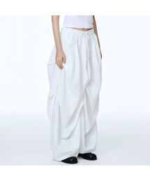 Girdle Skirt Silhouette Pants (White)