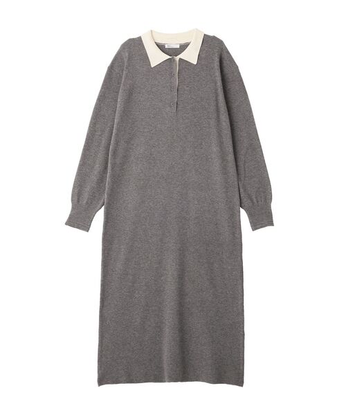 CRAFT STANDARD BOUTIQUE（クラフトスタンダードブティック）の「ポロ衿ニットワンピース（ワンピース・レディース・ダークブラウン/杢グレー・FREE）」の21枚目の写真