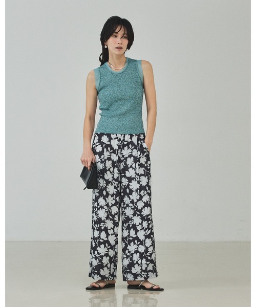 qualite（カリテ）の「シルエットフラワーパンツ/春服/夏服（その他パンツ・レディース・チャコールグレー・36/38）」の4枚目の写真