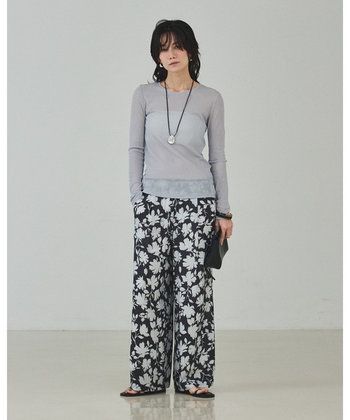 qualite（カリテ）の「シルエットフラワーパンツ/春服/夏服（その他パンツ・レディース・チャコールグレー・36/38）」の6枚目の写真