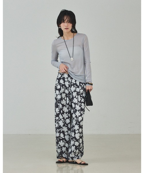 qualite（カリテ）の「シルエットフラワーパンツ/春服/夏服（その他パンツ・レディース・チャコールグレー・36/38）」の7枚目の写真