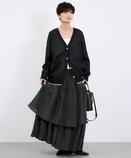 BARNYARDSTORM（バンヤードストーム）の「BARNYARDSTORM /  ティアードライトスカート / マシンウォッシャブル（スカート・レディース・ブラック/ブラウン・FREE）」の4枚目の写真