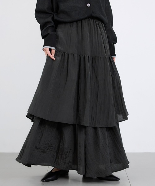 BARNYARDSTORM（バンヤードストーム）の「BARNYARDSTORM /  ティアードライトスカート / マシンウォッシャブル（スカート・レディース・ブラック/ブラウン・FREE）」の7枚目の写真