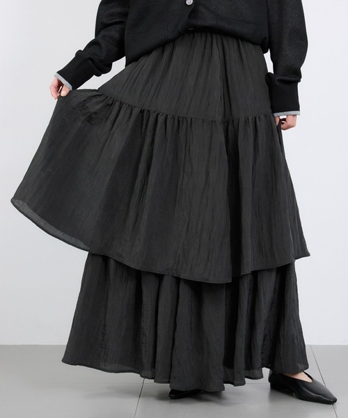 BARNYARDSTORM（バンヤードストーム）の「BARNYARDSTORM /  ティアードライトスカート / マシンウォッシャブル（スカート・レディース・ブラック/ブラウン・FREE）」の9枚目の写真
