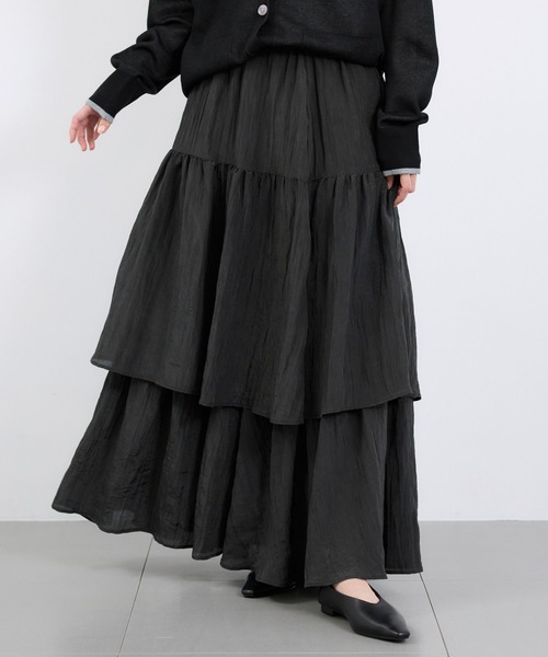 BARNYARDSTORM（バンヤードストーム）の「BARNYARDSTORM /  ティアードライトスカート / マシンウォッシャブル（スカート・レディース・ブラック/ブラウン・FREE）」の10枚目の写真