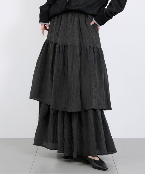 BARNYARDSTORM（バンヤードストーム）の「BARNYARDSTORM /  ティアードライトスカート / マシンウォッシャブル（スカート・レディース・ブラック/ブラウン・FREE）」の11枚目の写真