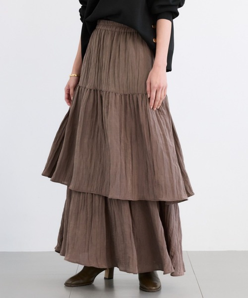 BARNYARDSTORM（バンヤードストーム）の「BARNYARDSTORM /  ティアードライトスカート / マシンウォッシャブル（スカート・レディース・ブラック/ブラウン・FREE）」の15枚目の写真