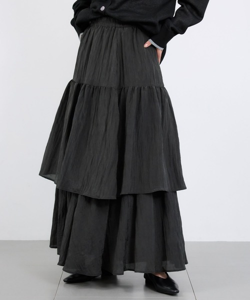 BARNYARDSTORM（バンヤードストーム）の「BARNYARDSTORM /  ティアードライトスカート / マシンウォッシャブル（スカート・レディース・ブラック/ブラウン・FREE）」の8枚目の写真