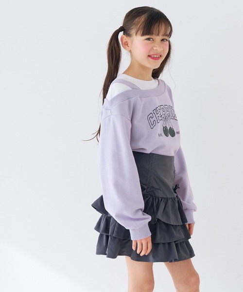 coca（coca）（コカ）の「キッズ　ワンショルスウェットプルオーバー（スウェット・キッズ・ラベンダー/ブラック・120/130/140/150）」の4枚目の写真