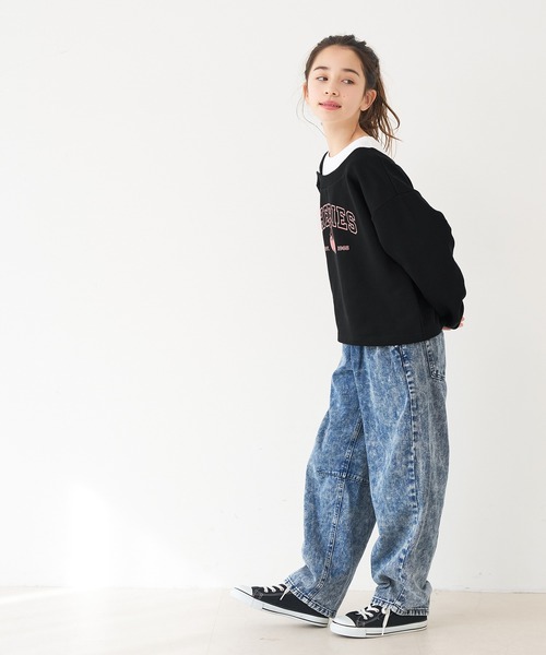 coca（coca）（コカ）の「キッズ　ワンショルスウェットプルオーバー（スウェット・キッズ・ラベンダー/ブラック・120/130/140/150）」の10枚目の写真