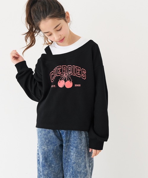 coca（coca）（コカ）の「キッズ　ワンショルスウェットプルオーバー（スウェット・キッズ・ラベンダー/ブラック・120/130/140/150）」の11枚目の写真