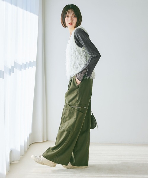 PAGEBOY(ページボーイ)の「ループアミベスト(ベスト・レディース・ブラック/グレー/オフホワイト・FREE)」の6枚目の写真