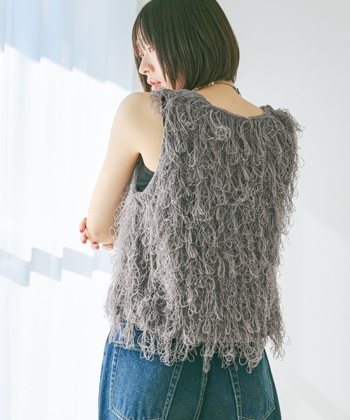 PAGEBOY(ページボーイ)の「ループアミベスト(ベスト・レディース・ブラック/グレー/オフホワイト・FREE)」の20枚目の写真