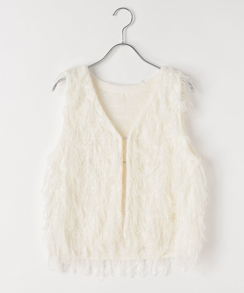 PAGEBOY(ページボーイ)の「ループアミベスト(ベスト・レディース・ブラック/グレー/オフホワイト・FREE)」の12枚目の写真