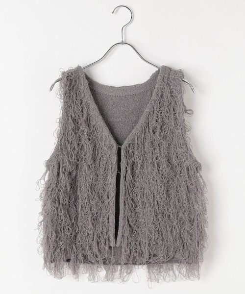 PAGEBOY(ページボーイ)の「ループアミベスト(ベスト・レディース・ブラック/グレー/オフホワイト・FREE)」の10枚目の写真