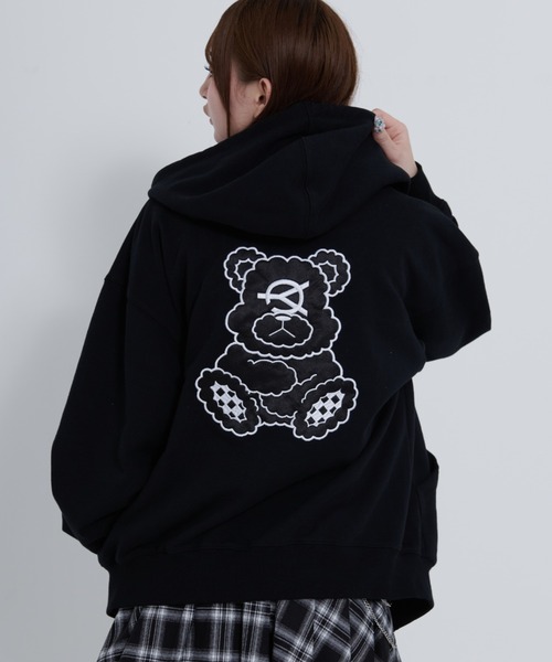 OY パーカー くま OY/オーワイ』PATCH DOLLY HOODIE ZIP UP/パッチドリージップアップ
