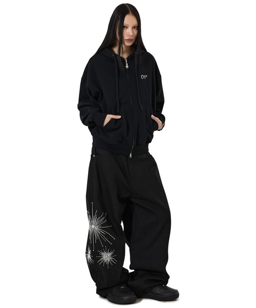 OY（オーワイ）の「『OY/オーワイ』PATCH DOLLY HOODIE ZIP UP/パッチドリージップアップパーカー（パーカー・レディース・ブラック・L/M）」の5枚目の写真