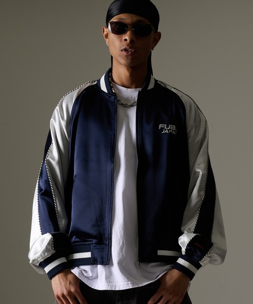 FUBU( フブ)の「FUBU フブ ブランド Embroidered Souvenir Jacket / 刺繍スカジャン 龍モチーフ スーベニアジャケット(スタジャン・メンズ・ネイビー/ブラック・M/L/XL/XXL)」の16枚目の写真
