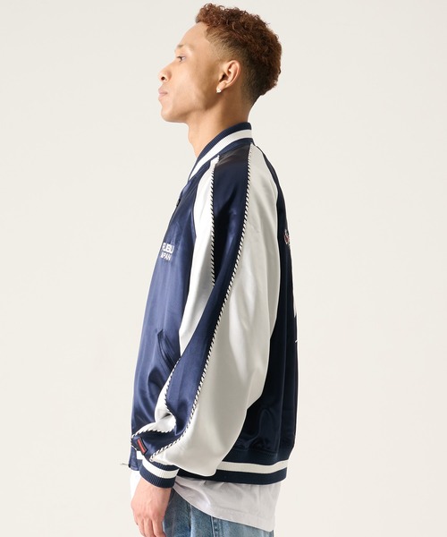 FUBU( フブ)の「FUBU フブ ブランド Embroidered Souvenir Jacket / 刺繍スカジャン 龍モチーフ スーベニアジャケット(スタジャン・メンズ・ネイビー/ブラック・M/L/XL/XXL)」の19枚目の写真