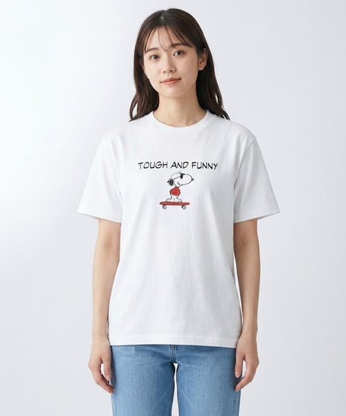 HANES(ヘインズ)の「【HANES/ヘインズ】PEANUTS×BEEFY-T 1P(Tシャツ/カットソー・メンズ・ホワイト/ネイビー/ヘザーグレー/ブラック・XL/L/M/S)」の1枚目の写真