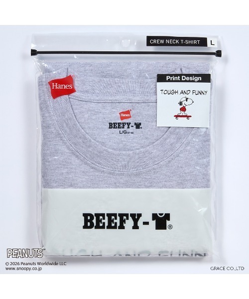 HANES(ヘインズ)の「【HANES/ヘインズ】PEANUTS×BEEFY-T 1P(Tシャツ/カットソー・メンズ・ホワイト/ネイビー/ヘザーグレー/ブラック・XL/L/M/S)」の14枚目の写真