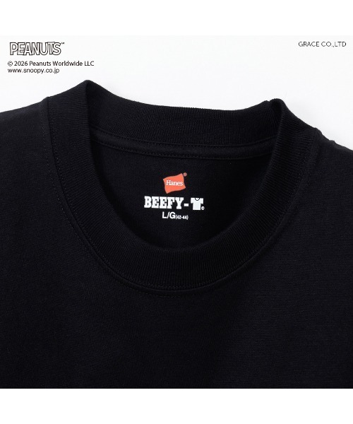HANES(ヘインズ)の「【HANES/ヘインズ】PEANUTS×BEEFY-T 1P(Tシャツ/カットソー・メンズ・ホワイト/ネイビー/ヘザーグレー/ブラック・XL/L/M/S)」の17枚目の写真