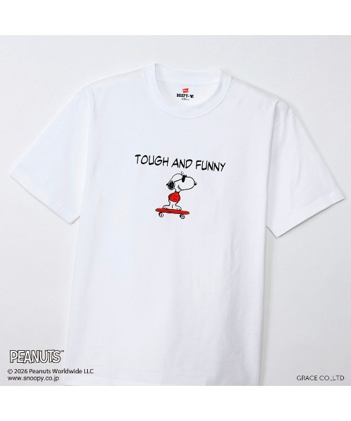 HANES(ヘインズ)の「【HANES/ヘインズ】PEANUTS×BEEFY-T 1P(Tシャツ/カットソー・メンズ・ホワイト/ネイビー/ヘザーグレー/ブラック・XL/L/M/S)」の5枚目の写真